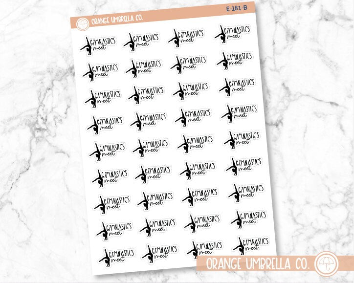 Gymnastics Meet Icon Script Planner Stickers and Labels | FC12 | E-181