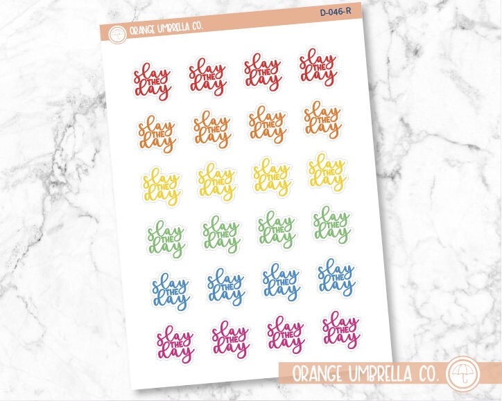 CLEARANCE | Slay the Day Motivational Quote Script Planner Stickers | D-046