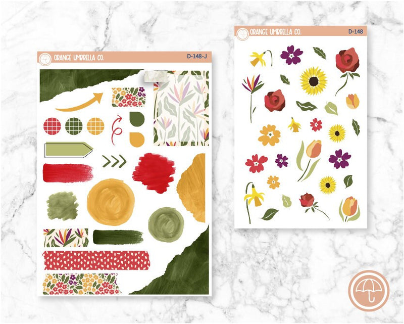 Flower Garden Planner Kit Deco/Journaling Stickers | D-148