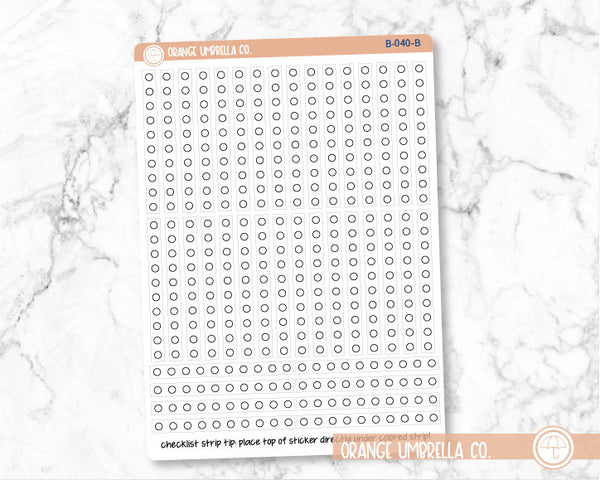 CLEARANCE | A5 Plum Daily Checklist Circles Top Left Lined Section Planner Stickers | B-040-B