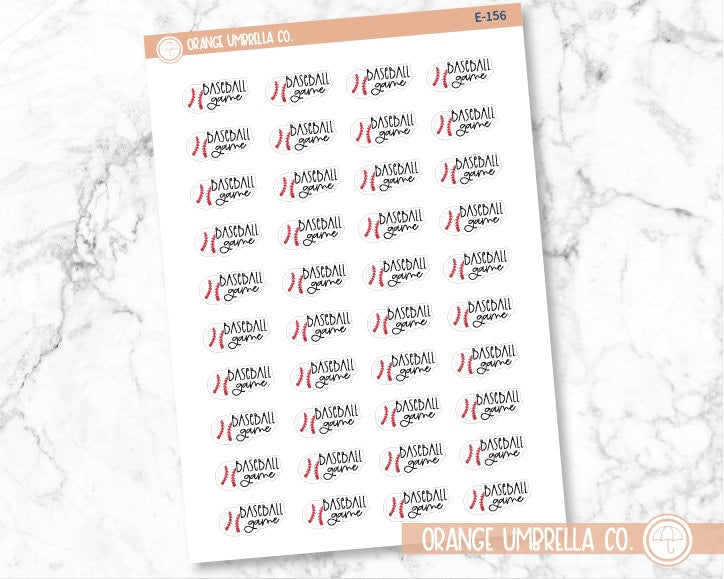 Baseball Game Icon Script Planner Stickers and Labels | FC12 | E-156