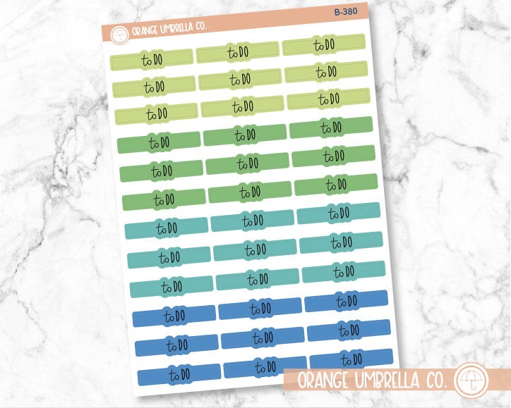 CLEARANCE | To Do Script Header Planner Stickers | Brights | B-379 - B-381