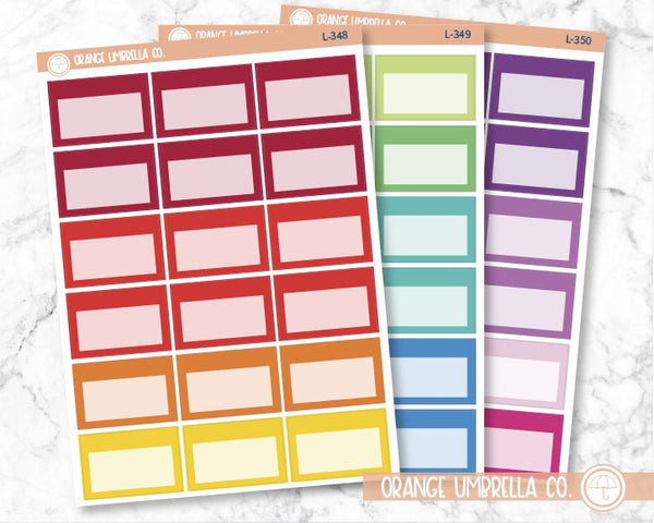 1/2 Box Appt Planner Labels, Half Box Appointment Stickers, Color Print Planning Stickers (L-348 - L-350)
