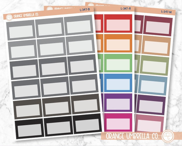 1/2 Box Appt Planner Labels, Half Box Appointment Stickers, Color Print Planning Stickers (L-347)