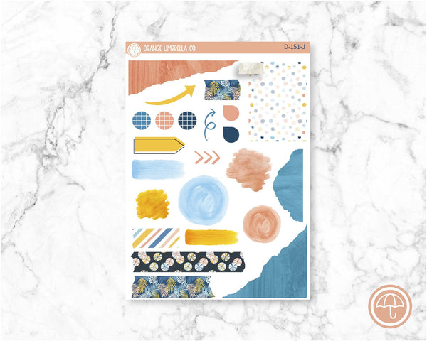 CLEARANCE | Summer Days Planner Kit Deco Journaling Stickers | D-151-J