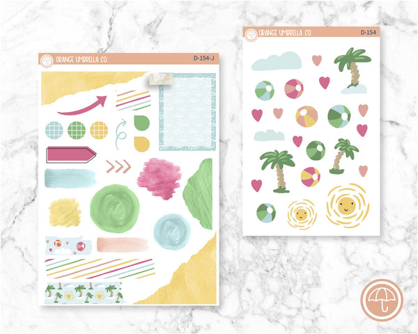 CLEARANCE | Fun in the Sun Planner Kit Deco/Journaling Stickers | D-154