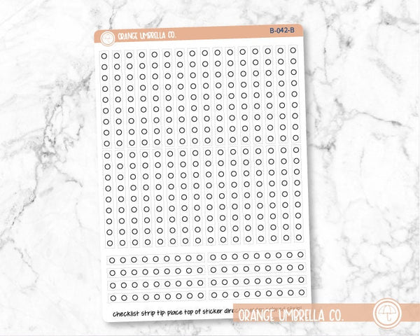 CLEARANCE | 7x9 Plum Daily Checklist Circles Top Left Lined Section Planner Stickers | B-042-B