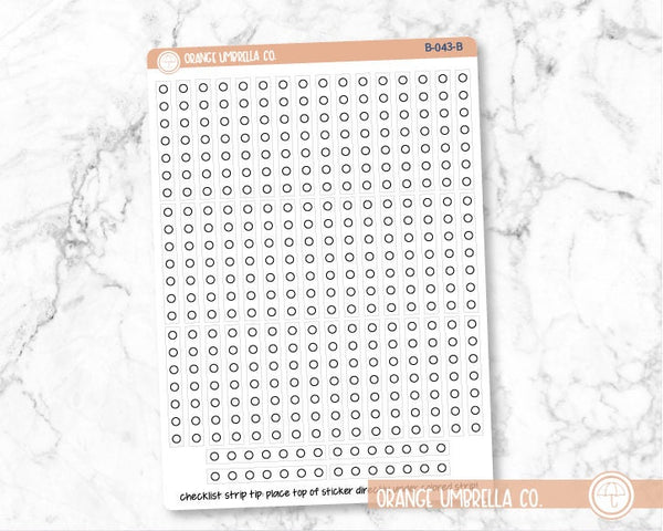 CLEARANCE | 7x9 Plum Daily Checklist Circles Bottom Left Lined Section Planner Stickers | B-043-B