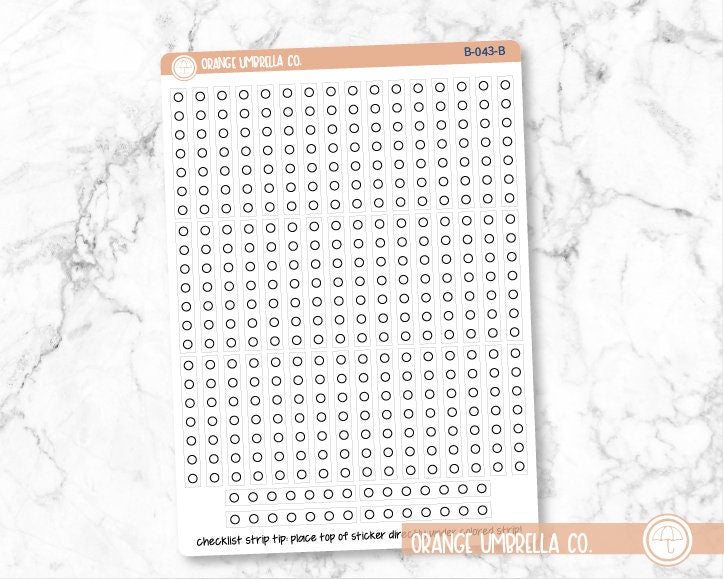 7x9 Plum Daily Checklist Circles Bottom Left Lined Section Planner Stickers and Labels | B-043-B