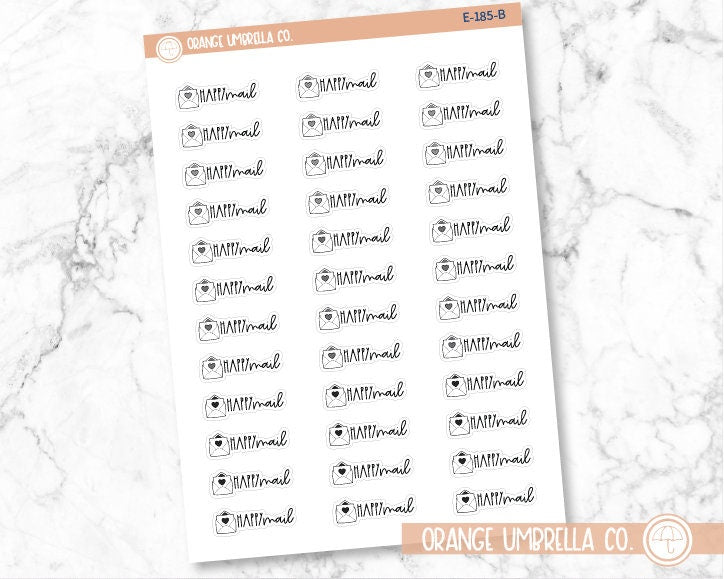 Happy Mail Envelope Icon Script Planner Stickers and Labels | FC12 | E-185