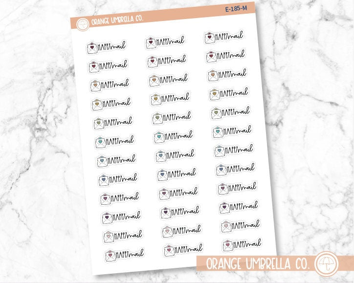 Happy Mail Envelope Icon Script Planner Stickers and Labels | FC12 | E-185