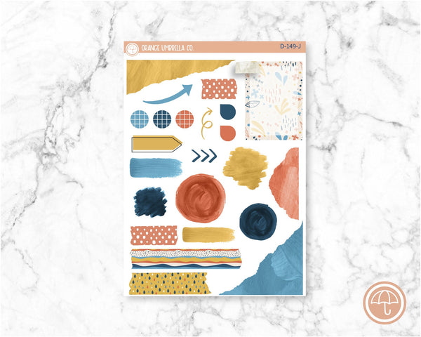 Summer Prints Planner Kit Deco Journaling Stickers | D-149-J