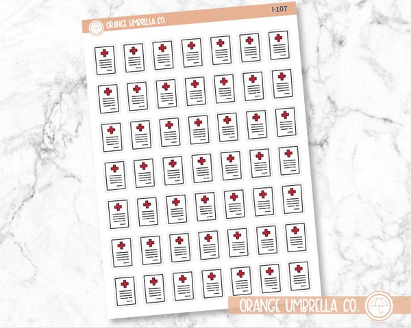 Medical Bill / Chart Icon Planner Stickers | I-107