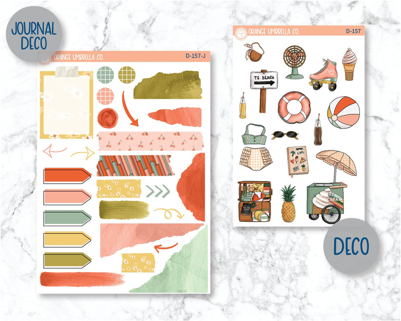 Vintage Summer Planner Kit Deco/Journaling Stickers | D-157