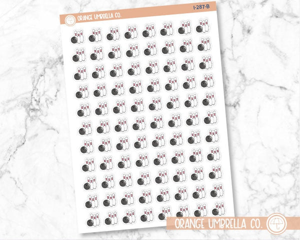 Bowling Ball and Pins Icon Planner Stickers | I-287