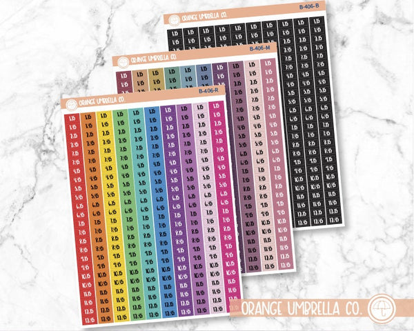 CLEARANCE | Time - Color Black Quarter and 3-Quarter Hour Planner Stickers | F1 | B-406