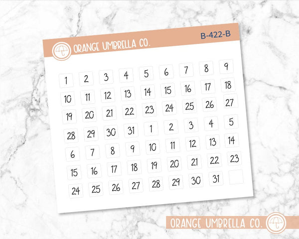 CLEARANCE | Date Dot Cover Script Planner Stickers | FC12 Square | B-422-B
