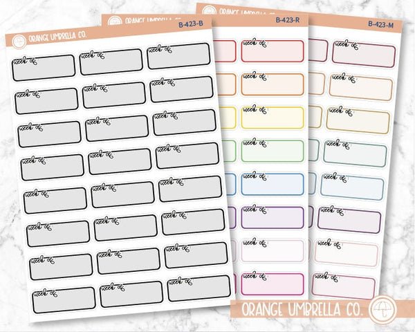 Day of the Week Header Script Planner Stickers