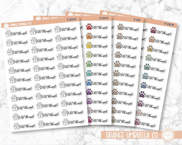 Grooming Appointment Icon Script Planner Stickers and Labels | FC12 | E-200