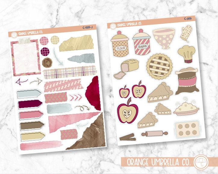 CLEARANCE | Bake A Pie Deco/Journaling Planner Stickers | C-009