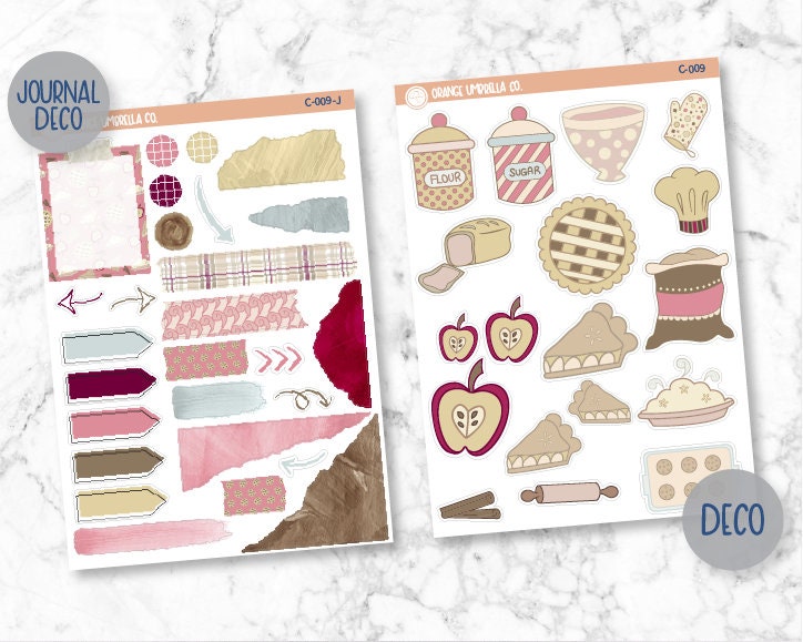 CLEARANCE | Bake A Pie Deco/Journaling Planner Stickers | C-009