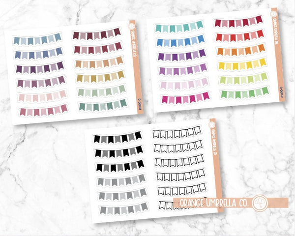 CLEARANCE | Banner Flag - Wide Weekend Deco Planner Stickers | D-068