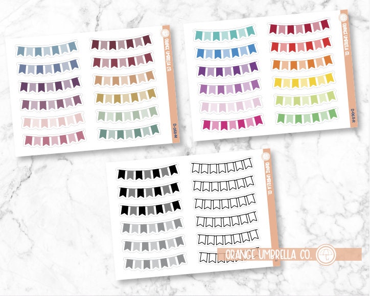 Banner Flag - Wide Weekend Deco Planner Stickers | D-068