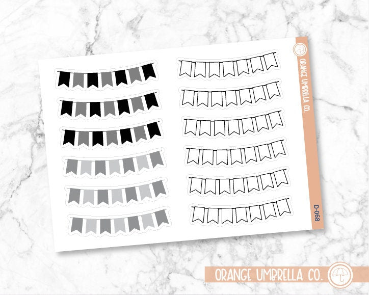 Banner Flag - Wide Weekend Deco Planner Stickers | D-068
