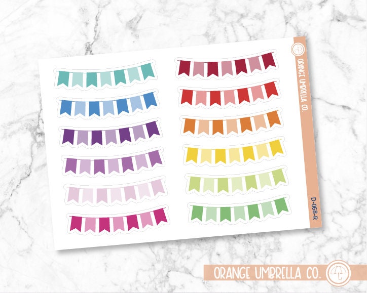 Banner Flag - Wide Weekend Deco Planner Stickers | D-068