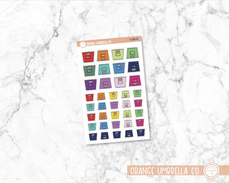 Spazz Cat I Hate Monday / Go Away / Creeper Icon Planner Stickers | I-295
