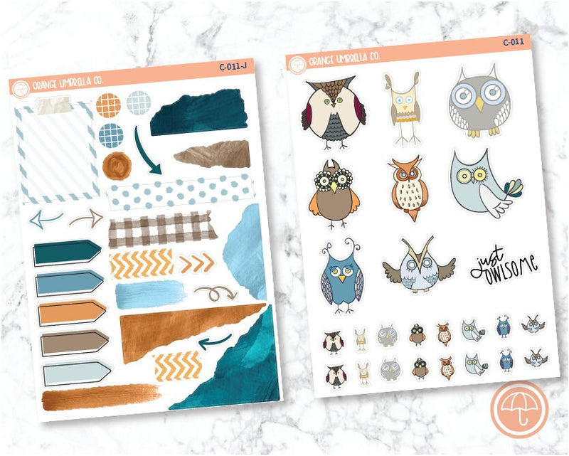 Kooky Owls Deco/Journaling Planner Stickers | C-011