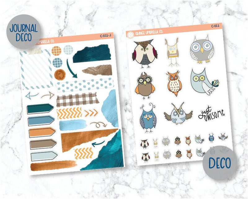 Kooky Owls Deco/Journaling Planner Stickers | C-011