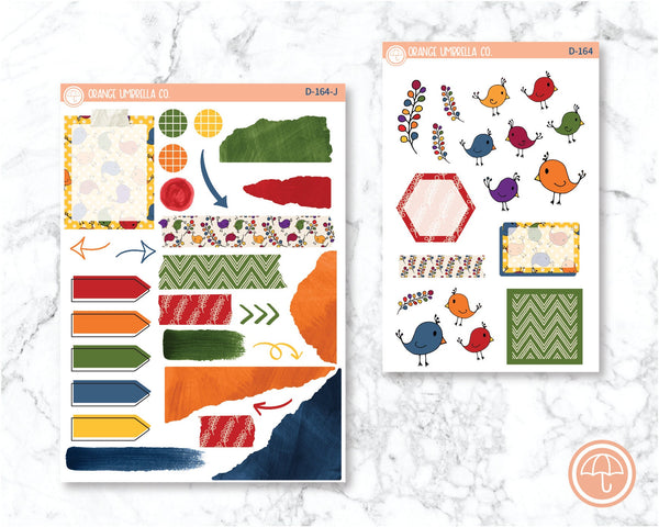 Whimsical Birds Planner Kit Deco/Journaling Stickers |  | D-164