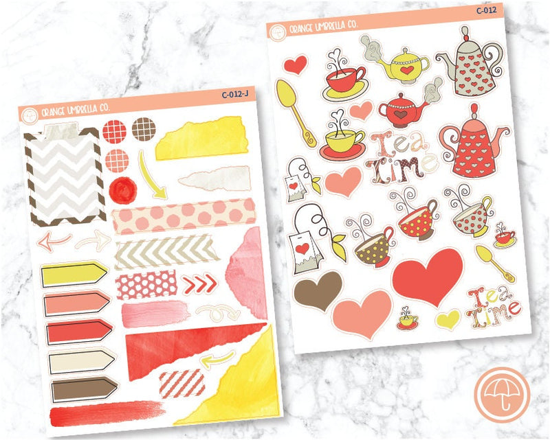 Tea Time Deco/Journaling Planner Stickers | C-012
