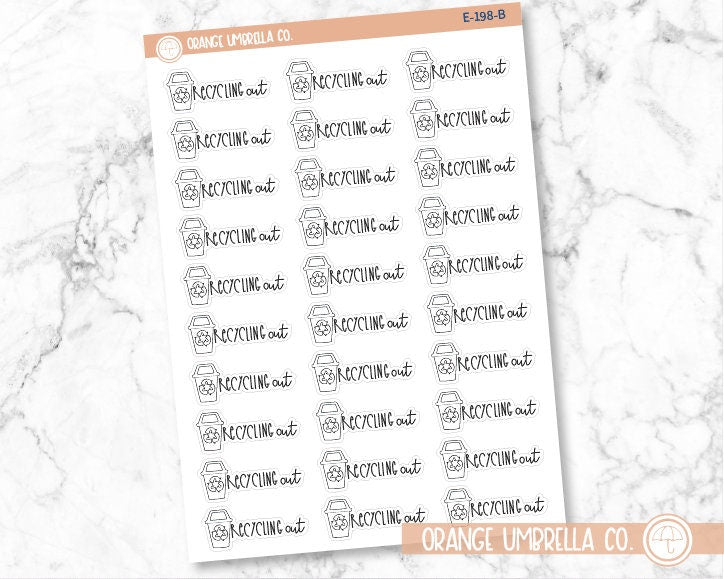 Recycling Out Icon Script Planner Stickers and Labels | FC12 | E-198