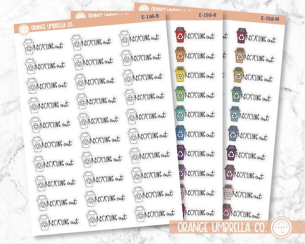 Recycling Out Icon Script Planner Stickers and Labels | FC12 | E-198