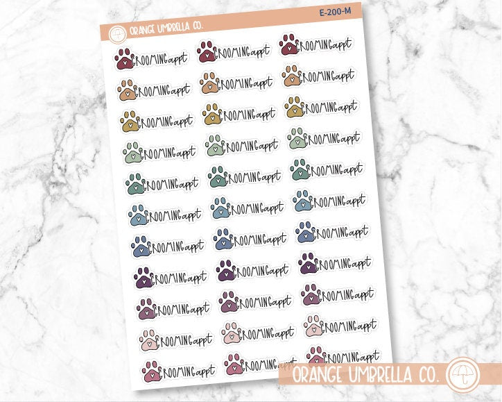 Grooming Appointment Icon Script Planner Stickers and Labels | FC12 | E-200