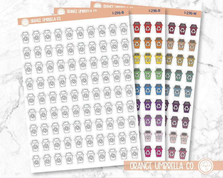 Recycling Can Icon Planner Stickers | I-296
