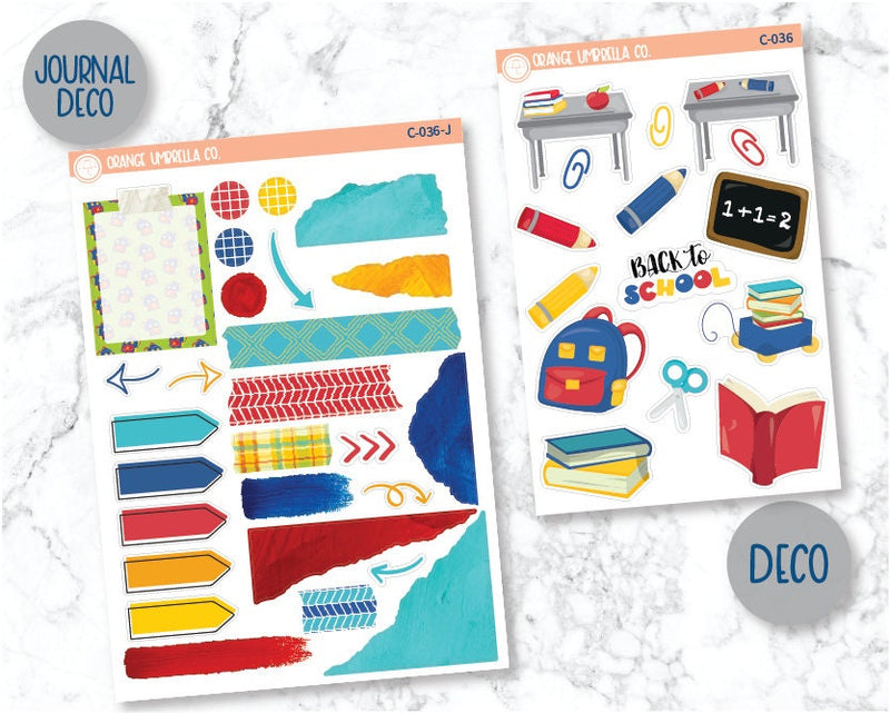 Elementary Back To School Deco/Journaling Planner Stickers | C-036