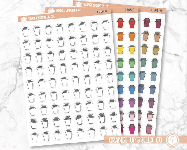 Trash Can Icon Planner Stickers | I-305