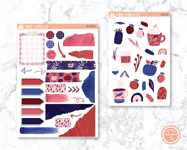 CLEARANCE | Fall Ya'll Planner Kit Deco/Journaling Stickers | D-172