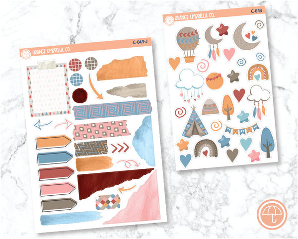 Boho Planner Deco/Journaling Stickers and Labels | C-043