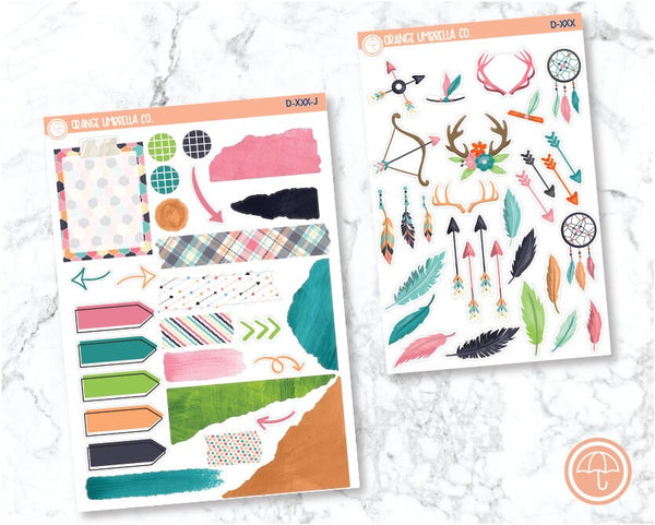 CLEARANCE | Feathers Deco Deco/Journaling Planner Stickers | C-044