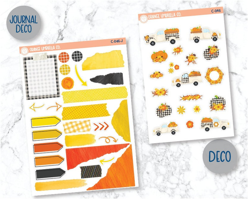 CLEARANCE | Fall Farm Truck Deco/Journaling Planner Stickers | C-046