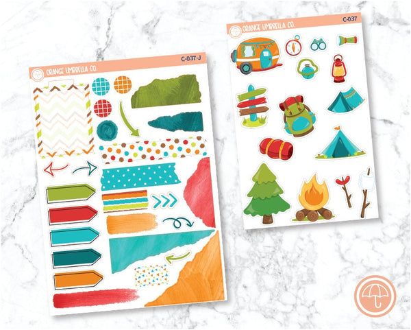 CLEARANCE | Camping Deco/Journaling Planner Stickers | C-037