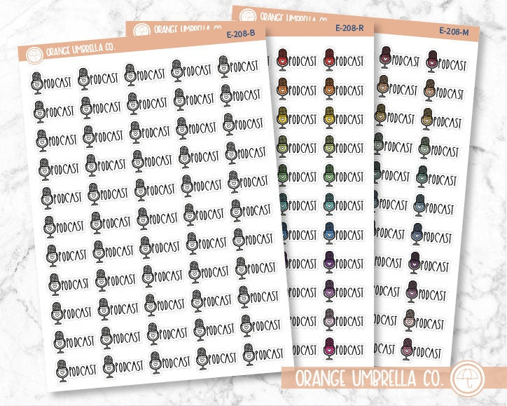 Podcast Icon Script Planner Stickers and Labels | FC12 | E-208