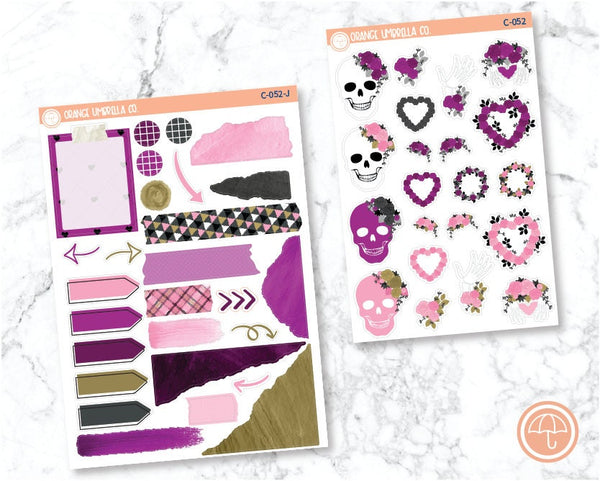 CLEARANCE | Halloween Skulls Planner Kit Deco/Journaling Stickers | C-052