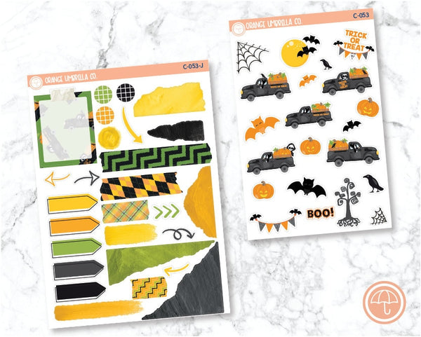 CLEARANCE | Deco Planner Stickers, Halloween Truck Deco Stickers, Fun Deco Planning Labels (C-053)