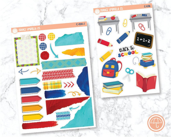 Elementary Back To School Planner Deco/Journaling Stickers and Labels | C-036