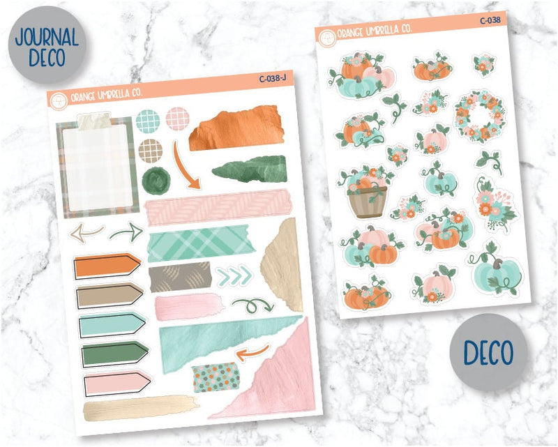 CLEARANCE | Pastel Pumpkin Deco/Journaling Planner Stickers | C-038